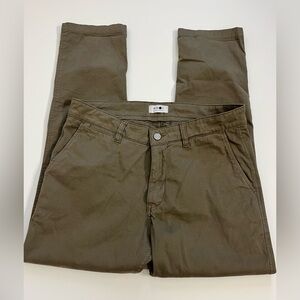 NNO7 No Nationality Marco Classic Chino Pants Greenish Brown Size 32 x 30